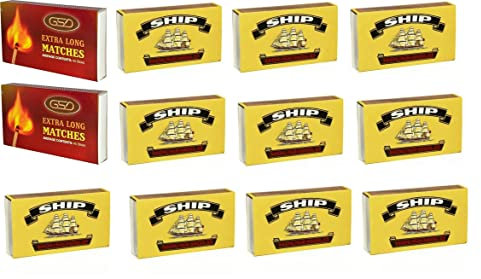 GSD Extra Long Macthes 2pk | Ship Safety Small Matches Box for Cooking, Candels, BBQ and Camping 10Pk