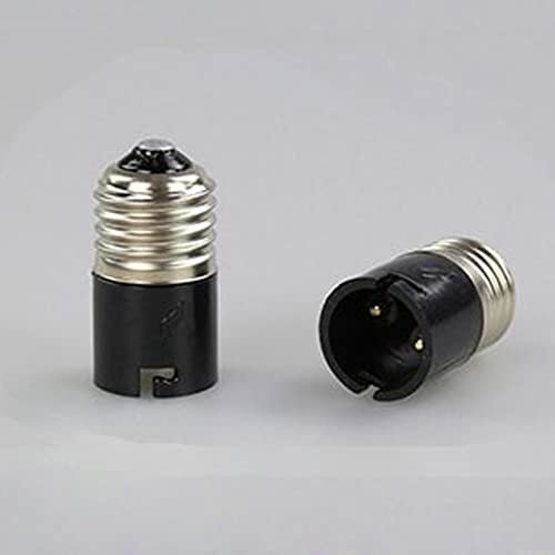 YSJJZRL E14/E27/B22/GU10/G24/E40 douille rallonge lampe ampoule douille rallonge support de lampe adaptateur (2 pièces,E27 à B22 Noir)