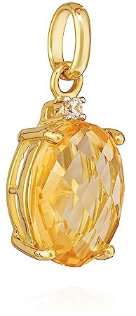 NKlaus Kettenanhänger 333 Gelbgold 8 Karat 13x8mm mit echt Citrin Damen Amulett 14556