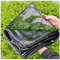 ZHJSHOU Schwarz Abdeckplane Transparente Plane mit ösen, PVC 400 g/m² Regenplane Zeltplane Faltbar Wasserdicht für Gartenmöbel Balkon,Kältebeständig Regenfest Frostschutzmittel,0.8x2m