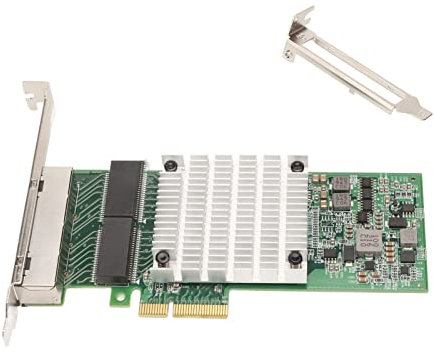 Jectse 4 Port Gigabit NIC for Intel I350 Chip, I350-T4 PCIE X 4 Network Interface Card 10/100/1000 Mbps, Quad RJ45 Ports Gigabit Ethernet Card PCI Express 2.1 5GT/s for Win for Linux