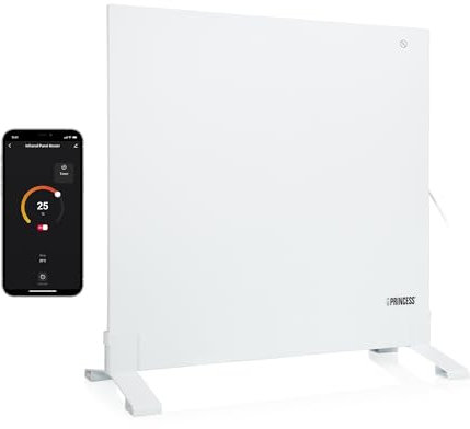 Princess connected infrared heater - 350 W - Low consumption - Free app - Programmable with built-in thermostat - Carbon crystal plate