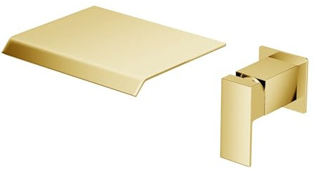 Rubinetto A Cascata Per Lavabo A Muro Rubinetto Bagno Lavabo E Bidet Miscelatore Lavabo Bagno Tutto In Rame Acqua Miscelata Calda E Fredda Installazione A 2 Fori,oro