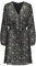 ONLY Mini Blusen Kleid Langarm Mesh Tunika Print Dress Oberschenkellang mit Geknöpftem V-Neck ONLCERA, Farben:Braun-2, Größe:XS