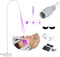 Lampe Uv De PolyméRisation De Colle, Lampe D'Extension De Cils Uv Led + Cache-œIl + Lunettes + Interrupteur Au Pied, Taille De Spot RéGlable, Col De Cygne Flexible 10 W, 395-400 Nm,White
