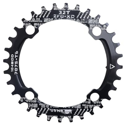 DJC Fahrrad Kettenblatt 104BCD rund 30t 32t 34t 36t 38t 40t 42t 44t 46t 48t 50t 52t schmale Zähne Breite 7/8/9/10/11/12 Gang Ultraleicht MTB Mountain Bike 104 BCD, 01# rund schwarz, 44T