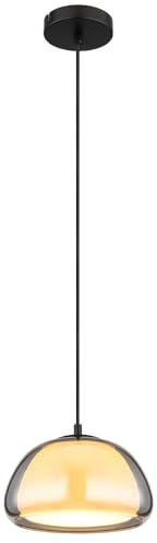 Globo Hängelampe Pendelleuchte Pendellampe Hängeleuchte Metall Rauchglas matt H 120cm