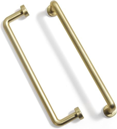 SYZOW 6 piezas Tiradores Armario Latón cepillado Tiradores Para Cocina 192 mm, Manija de Gabinete Manijas de Morden de Muebles-Manillas Asas para Tiradores