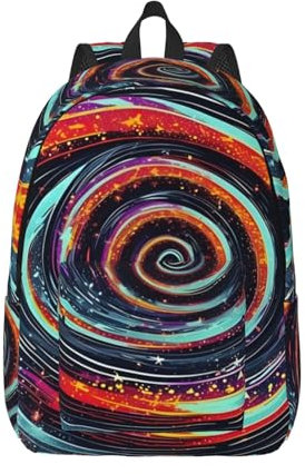 GaxfjRu Space Spiral Cosmic vielseitiger Rucksack für Herren – modischer Laptop-Rucksack und Büchertasche, Design für Reisen, Arbeit und Outdoor, Schwarz , M