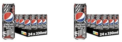 Pepsi Zero Zucker [Eintracht Frankfurt Edition] Das zuckerfreie Erfrischungsgetränk von Pepsi ohne Kalorien, Koffeinhaltige Cola in der Dose, EINWEG Dose (24 x 0,33 l) (Packung mit 2)
