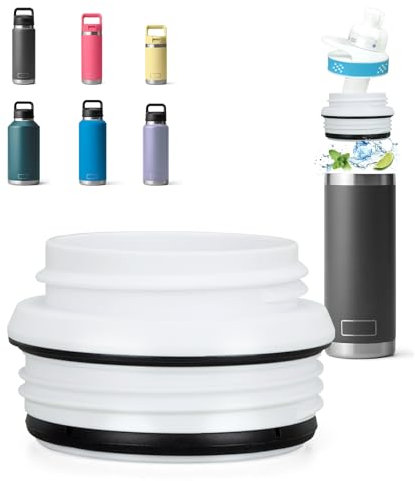 YOUSHARES Water Bottle Cap Adapter, Bottle Adapter Compatible with Yeti, BAP Free Plastic, Compatible for Yeti Rambler Bottles 12, 18, 26, 36, 46, 64 Oz, Rambler Bottle Accessory