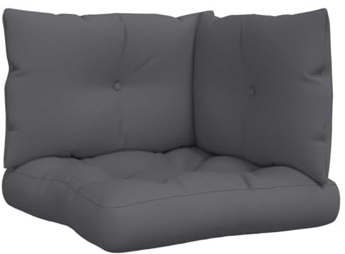vidaXL Palettenkissen 3-TLG., Palettenpolster für Europaletten, Palettensofa Kissen Indoor Outdoor, Palettenauflage Sitzkissen Rückenkissen Seitenkissen, Anthrazit Stoff