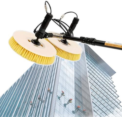 vnmudzeo ReinigungsbüRste Und -Stange FüR Solarmodule, GeräUscharmes FensterreinigungsgeräT, Zum Reinigen Von Photovoltaikanlagen Und Anderen ReinigungstäTigkeiten,3.5M