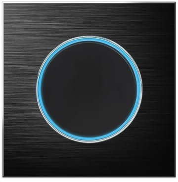 Circle 1/2/3/4 gang 2 way Push Button Wall Light Switch Glass Step Light LED Indicator (black aluminum 1 gang 2 way)