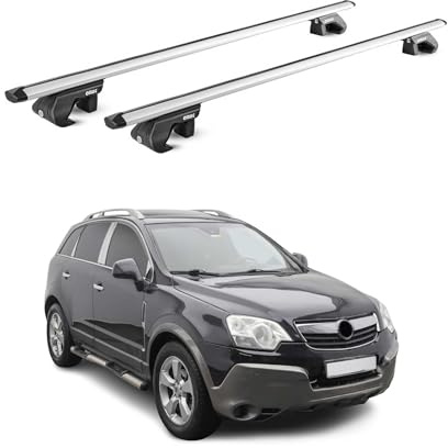 OMAC Dachträger für Skoda Karoq 2017-2026 Silber Aluminium | TÜV geprüft, bis 90 kg Traglast, T-Nut-Befestigung, für Standard-Dachreling geeignet, Querträger, Grundträger