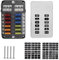 Porte Fusible 12 V Etanche: Boîte a Fusibles Etanche avec 16 Fusibles, Voyants LED, pour 12V/24V Voiture, Automobile, Marine, Bateau, Camion SUV, 12 Voies