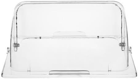 Olympia Kristallon Clear Polycarbonate Rolltop Cover, GN 1/2 | Locks securely onto compatible buffet pans to prevent cross-contamination and retain heat during busy service shifts.