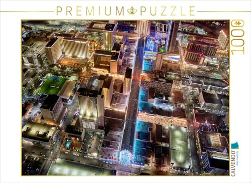 Puzzle · Fremont Street Luftaufnahme bei Nacht | Atemberaubende Luftaufnahme der hell erleuchteten Fremont Street bei… · 1000 Teile · Lege-Größe 64 × 48 cm · CALVENDO Puzzle
