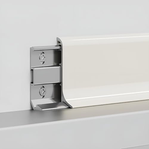 Raouoae Plinthes En Aluminium 125cm (2 Pièces) – Moderne, Résistantes Et Élégantes Pour Cuisine, Salle De Bain Et Garage – Plinthes Murales Et Pour Armoires – Design Contemporain(Elfenbeinweiß,Höhe: 6