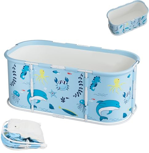 yoakaiax Baignoire portable pliable de 109,2 cm pour adultes – Bleu