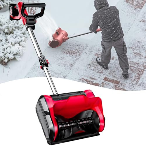 moupeaktain 12.6 Cordless Electric Snow Shovel, 4ah Battery Snow Thrower, Adjustable Front Handle, 2200r/Min Power Snow Blower, for Patio Deck Driveway
