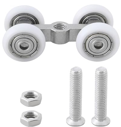 YINETTECH 2pcs Roulettes pour Porte Coulissante en Acier Inoxydable 304 Petite Roue Suspendue pour Porte Coulissante de Maison Porte en Verre de Salle de Bain 23,5 X 40 X 20 Mm