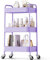 KINGRACK Carrello da cucina, carrello a rotelle a 3 piani, in metallo, con ruote, maniglie, per ufficio, salone, tutti i veicoli per cucina, bagno, cosmetici, senza viti, facile da montare (viola)