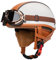Vintage Motorradhelm Open Face Leder-Helm Winddichter Motorrad Roller Helm Mit Brille Jethelm Straßenhelm Für Damen Und Herren ECEDOT Zertifizierung Halbschalenhelm 1,XL:61-62CM