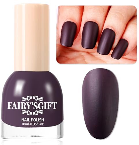 Matte Nail Polish Air Dry Nail Lacquer for Nail Art Varnish, Mist Effect Matte Finish Velvet Nail Polish, 0.35 fl oz (Chocolate Color-21-A, 10 ML)