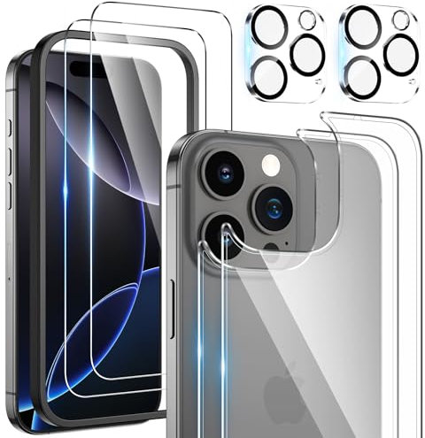 Kamita [2+2+2Pack] Tempered Glass Screen Protector Compatible with iPhone 16 Pro Max 6.9 inches, HD Clear Full Coverage Front and Back Protective Film with Camera Lens Protector for iPhone 16 Pro Max