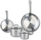 ELO 9505650 Batterie de cuisine 4 pièces, Ensemble de 2 Poêles de cuisson 24 et 32 cm et 2 faitouts 14 et 20 cm Elo Profi Citrin, inox, induction