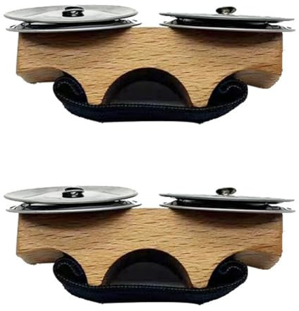 Hxhsgmeh Holzfarbene Fingerglocken, Percussion-Zubehör für Cajon, Djembe, Trommel