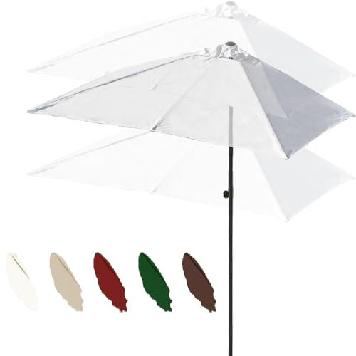 OPOLDBDMAC Parasol De Jardin Extérieur Demi-Parasol De Jardin À Hauteur Réglable Inclinable 1/2 Parasol D’ombrage Rectangulaire pour Balcon, Jardin, Cour, Porche, Mur(Off-White)