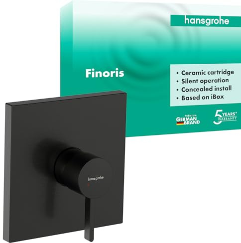 hansgrohe Finoris - Duscharmatur Unterputz für 1 Verbraucher, Mischbatterie Dusche, Einhebelmischer für iBox universal, Brushed Black Chrome, 76615340