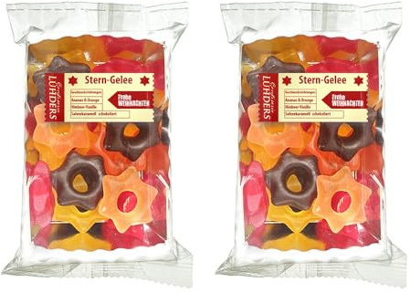 Lühders Quality | Gelee Weihnachts-Sterne | schokoliert fruchtig | 2 x 150g