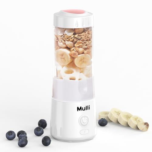 Mulli Portable Blender,14oz USB-C Rechargeable Mixer,BPA-Free | Safety Lock, One-Click Clean, Splash-Proof USB Port, Non-Slip Base, Ideal for Baby Food, Travel & Gym, Shakes & Smoothies