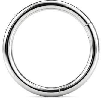 LAURITAMI Titan Nasenpiercing Ring Gold Silber 20G 18G 16G 14G Nasenring | Titan Septum Piercing Ring, 6/8/10/12mm Nostril Helix Conch Knorpel Tragus Nasenpiercing Bauchnabelpiercing Schmuck
