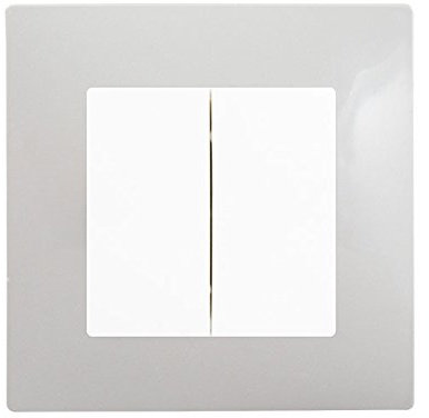 Double Va et Vient Blanc Delta Viva + Plaque Gris