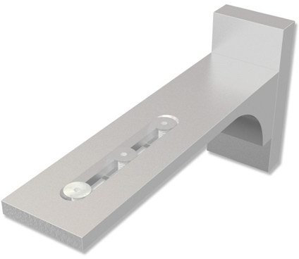Interdeco Wandträger (4 Stück) Silbergrau Wandabstand 6,5-11,5 cm für Gardinenschienen / Vorhangschienen, Variax