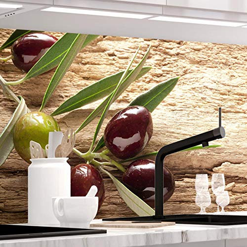 StickerProfis Küchenrückwand selbstklebend Premium OLIVEN 1.5mm, Versteift, alle Untergründe, Hartschicht, 60 x 80cm