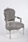 Way Home Store Barocksessel Luis Silber und Grau 63 x 65 x 94 cm mit Gemmen