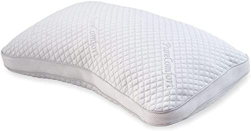 PureComfort – Anpassbares Premium Loft Seitenschläferkissen | Nackenkissen Kopfkissen | Gebogene Form | Linderung von Rückenschmerzen | Memory-Schaumfüllung