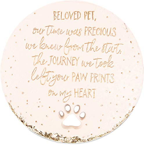 Pavilion Gift Company 22214 Beloved Pet-10 Inch Round Weather Proof 10 Garden Stone, Beige