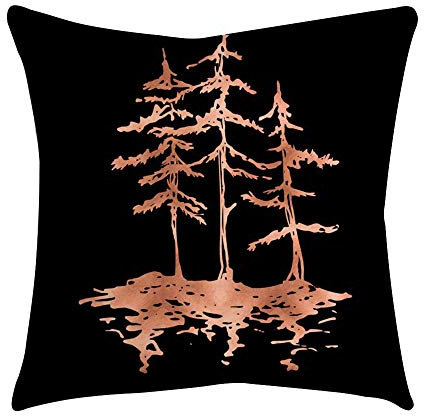 Xmiral Kissenbez黦e Rose Black Gold Kissenbezug Platz Sofakissen Pillowcase(P)