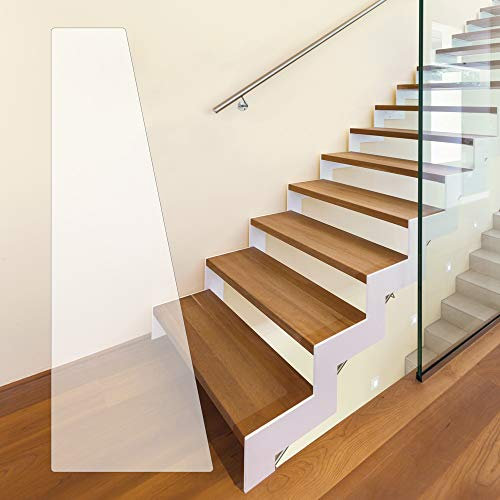 AnTina TAPES® extra-dünne Anti-Rutsch Treppen-Folie, 100% Transparent, Stufenmatte für Wendeltreppe, Pflegeleichte Alternative zum Treppenteppich (100x600x220 mm, links gewendelt, 1 Stück)