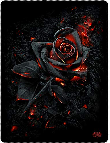 Spiral - Burnt Rose - Fleece-Decke mit Print auf beiden Seiten - Gothic Geschenke - Bettwäsche Gothic Love&Roses