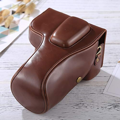 IPartserve Accessori della Fotocamera Borsa in Pelle PU Fotocamera JA Full Body for Nikon D3200 / D3300 / D3400 (Obiettivo 18-55mm / 18-105mm) (Nero) (Colore : Coffee)