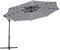 Green Bay Garden Banana Parasol Solar LED Lights 3m Sun Shade Shelter Crank Hanging Rattan Cantilever Outdoor Umbrella Grey