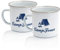 CampFeuer Emaille Tasse (2 Stück) | 350 ml - weiß | Emaillebecher mit Edelstahl Trinkrand | Camping Kaffeebecher Metall, Outdoor Tasse Emaille | Camping Zubehör