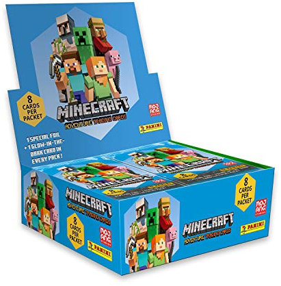 Panini Minecraft Trading Cards - Box mit 18 Tüten mit je 8 Karten zum Sammeln und Tauschen